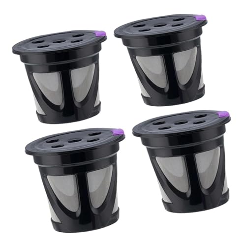 4 tazas K reutilizables compatibles con Keurig for K-Supreme for K-Brew for Chill for K-Slim, filtro de cápsula de café recargable de acero inoxidable