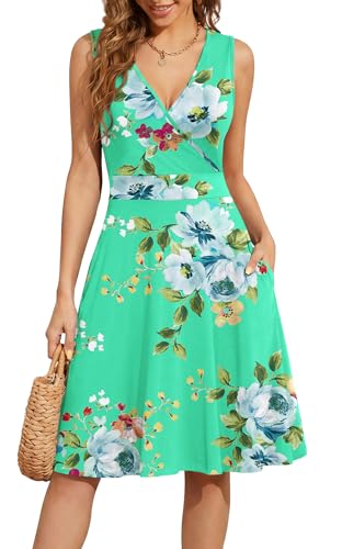 WEACZZY Women's Sundress Wrap V Neck Sleeveless