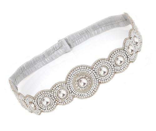 Kamar Chain Stretchable Cloth White Kamarbandh Kamarpatta Silver Waist Belt Ootiyanam Half Saree Lehanga For Women