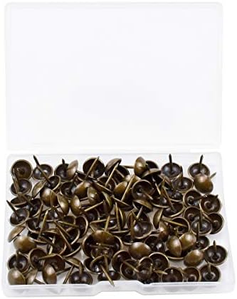 Brass Thumb Tacks 100Pcs Drawing Pins Map Tacks Brown Metal Push Pins for Maps, Teaching, Marking, Pin Board, DIY