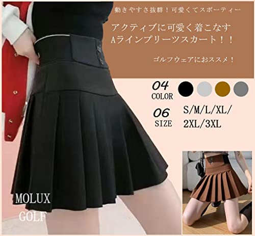 [モルクス] スカート ゴルフ ハイウエスト ウエストゴム aラ
