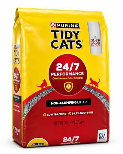 Cat Litter Non Clumping 20 lb Bag 24 * 7 Odor Control Formula for Multi Cat Homes