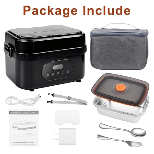 EBUTY Cordless Electric Lunch Box for Adults,18000mAh Rechargeable Heated Lunch Box,1.5L (6.3 Cups) Portable Self heating Food Warmer ​for Outdoor, Work, Office, Camping, Travel by EBUTY - Image 8