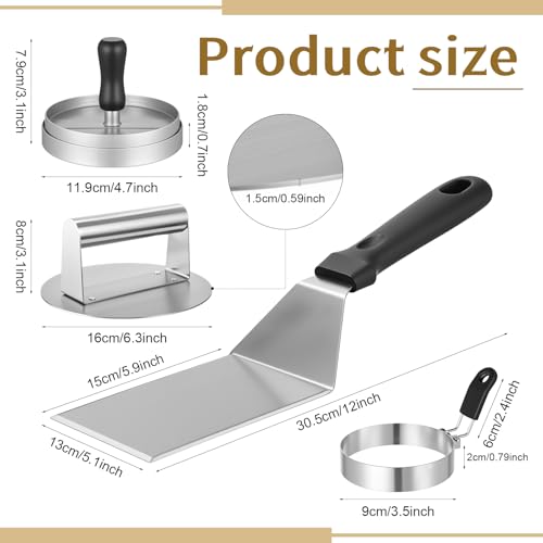 Kit de prensa para hamburguesas LemonRoad 7 piezas aluminio miniatura 2