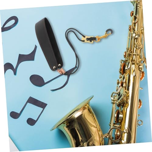 Parliky Adjustable Saxophone Neck Strap Padded Faux Lanyard for Alto Tenor Clarinet Baritone Soprano Instruments Comfortable Neck Support for Musicians