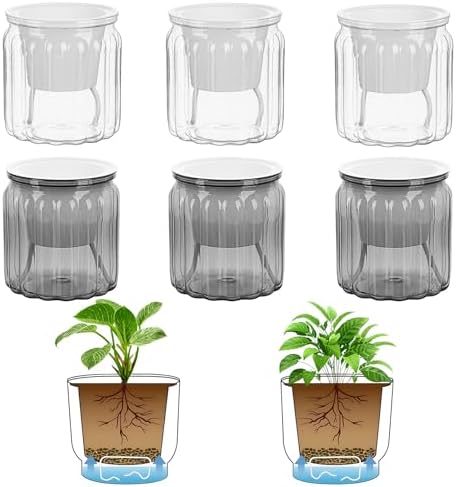 Amazon.com: Samhe 6 Pack Self Watering Pots Set, 3.9 Inch Self Watering ...