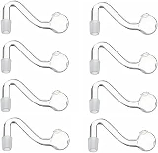8PCS Glas Ölbrenner Pfeife 10mm Männlich Pyrex Klar Ölbrenner Hookah Bong Curve Wasserpfeife Schalen für Rauchen Wasser Bo...