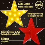 VIHOSE 3 Pcs Marquee Star Lights LED Star Signs Light up Movie Theater Decor Battery Operated Night Light for Gifts Birthday Party Home Movie Decor(Red,Black,Warm) - Image 2