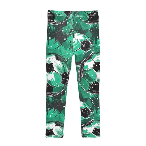 Girls' Leggings Green Football Kids Yoga Tights Pants 1 Pack 208492782