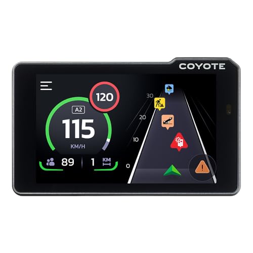 Coyote MAX(España) - Asistente de conducción - Avisador de Radares - Asistente de Voz y Pantalla táctil 4' - Alertas de límites de Velocidad- Alertas de radares, tráfico e incidencias en Tiempo Real