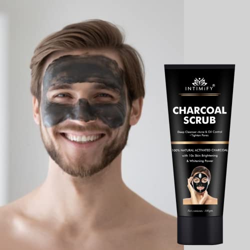 Image of INTIMIFY Charcoal Peel Off Mask For Men And Women, Face Whitening & Brightening Activated Charcoal Mask For Balckheads & Glowing Skin 100 gm (Pack of 1)