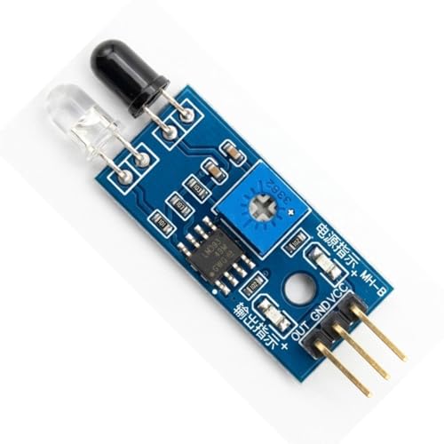 Image of Tishvi IR Sensor Module for Obstacle Detection - High Sensitivity Infrared Proximity Sensor with Adjustable Distance, Compatible with Arduino, Raspberry Pi, and ESP32 Projects (Pack of 1)