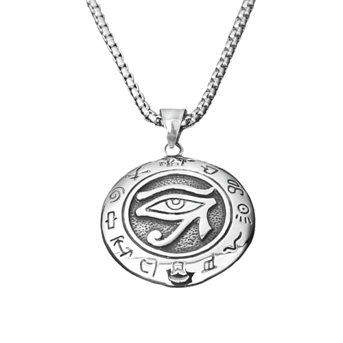 Collier Oeil d'Horus en argent sterling 925 avec pendentif punk rock unisexe