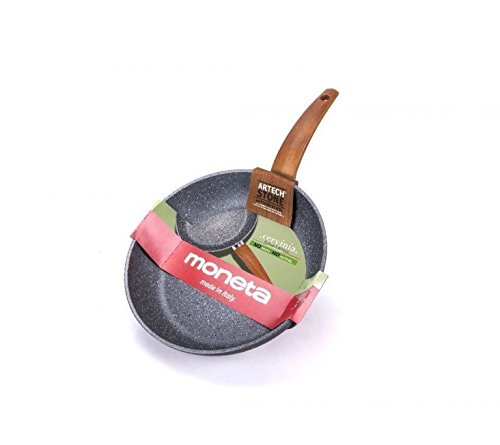 Moneta cervinia padella con rivestimento a tripla forza antiaderente con particelle minerali resistente ai graffi e all'usura, massima efficenza sui piani di cottura. (22)