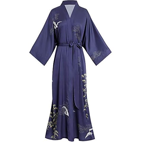 Aensso Floral Long Kimono Robe for Women Cover