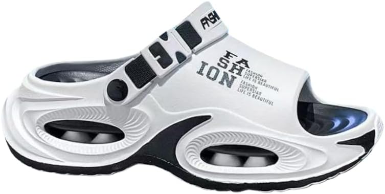 Men's thick-soled slippers with exposed toes, EVA sole, comfortable and lightweight. Suitable for daily indoor and outdoor wear as well as for beach use.