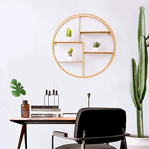 Support mural rond en fer forgé or haut de gamme 60cm - 6