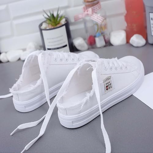 Baskets blanches faciles à enfiler et mocassins de marche légers pour femme