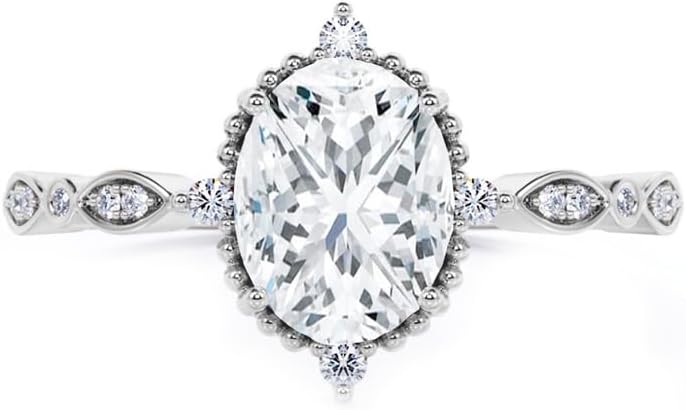 1 Carat/1.5 Carat/2 Carat Oval Cut Moissanite Engagement Rings for Women 925 Sterling Silver 10K 14K 18K Gold Wedding Rings Promise Rings Free Engraving