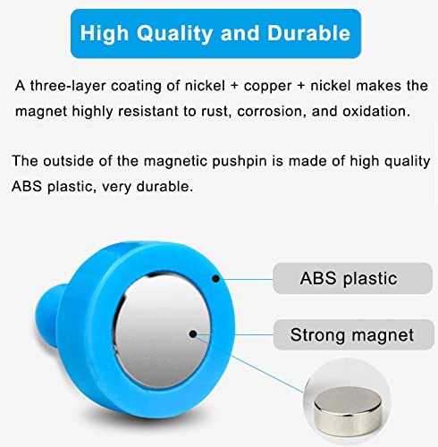 20 PCS Push Pin Magnets - Small Strong Fridge & Whiteboard Magnets - Perfect for Home, Kitchen, Office & School - Black