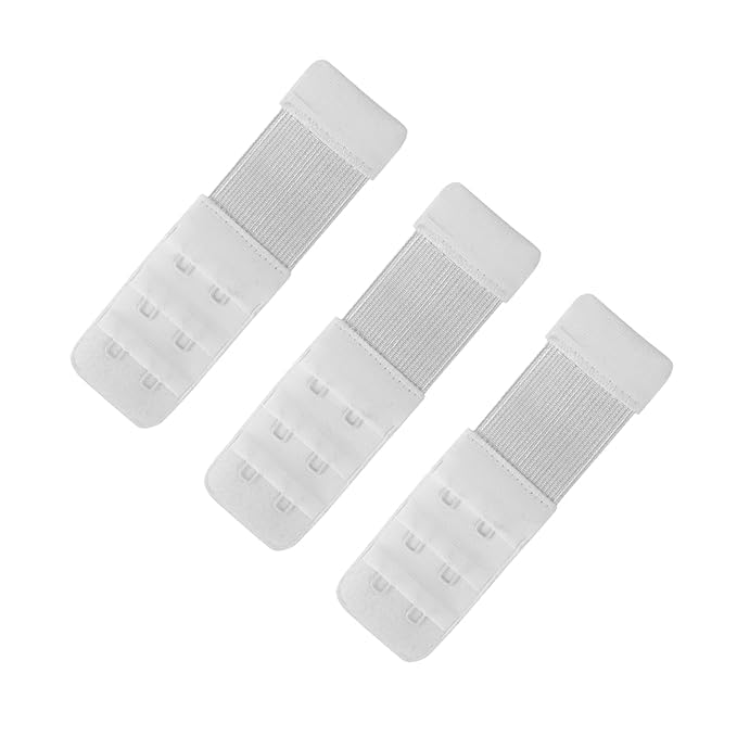 Bra Extender 2 Hook Stretchy Soft and Comfortable Bra Strap Extender for Women in Pregnency or Weight gain Pack of 3 White Color-image-40