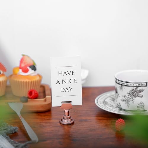 Urban Deco 16PK Table Number & Place Card Holders - 1.7 Inch Steel Holders for Photos, Food Signs, Memo Notes, Weddings, Restaurants, Birthdays (Copper)