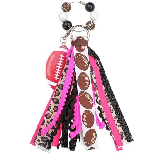 Sporty Holder Charm Featuring Creative Sports Design and Decorative Beads for Team Spirit Enthusiasts Stylish Ball Keyring