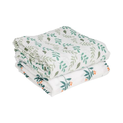 Ouch Baby Bamboo Cotton Baby Blankets (Pack of 2, 47"x47") | Soft, Breathable, Hypoallergenic 2-Layer Muslin Swaddles for Newborns, Infants & Toddlers
