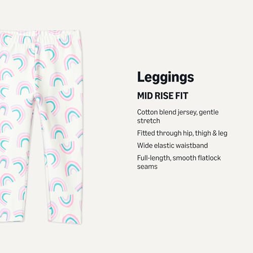 Image of Amazon Essentials Girls' Cotton Stretch Leggings, Multipacks