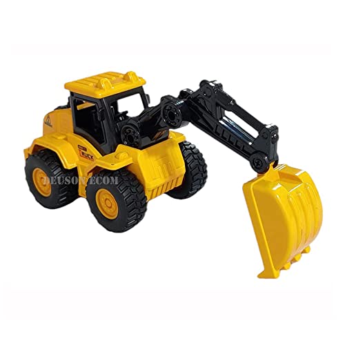 Image of DEUSON ECOM Unbreakable Construction Vehicles for Kids Pretend Play Toy Trucks Bulldozer Play Set Building Vehicles Set for Kids 3-14 Years Excavator (210-13) - Multicolor