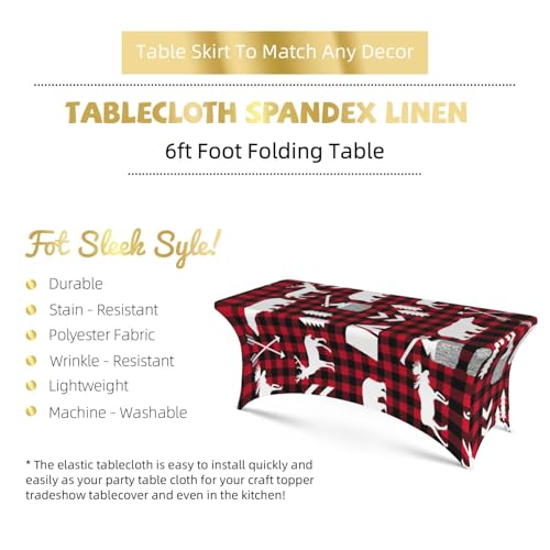 Nappe extensible élasthanne 1,8 m cerf pour mariages et buffets extérieurs