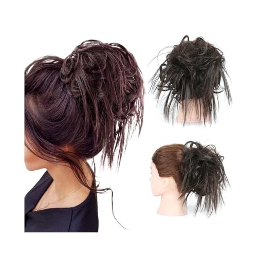 Chignon en désordre extension synthétique avec élastique nuance 4A pour femmes