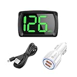 Ankuee Car HUD Digital Speedometer, KMH USB Cable Head up Speed Gauge with LED Large Front Display & USB Charger, Plug and Play Automotive Speed Meter, Universal for Motorcycle SUV Truck (MP/H)
