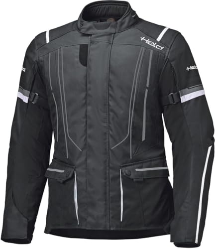 Held Zorro ST Top – Giacca da moto da uomo – Giacca da moto da uomo con protezioni D3O – 100% impermeabile, antivento, traspirante – CE, classe di protezione AA – nero/bianco – taglia 3XL