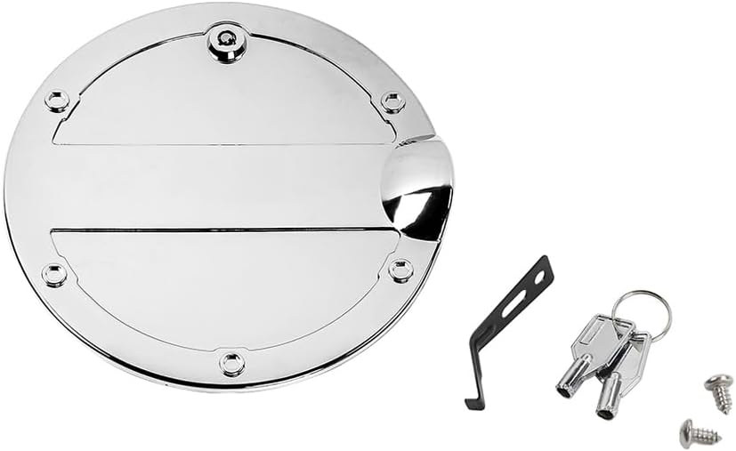 Voodonala Gas Tank Cap Cover Fuel Door Trim with Lock Compatible with Ford F150 Accessories 2015-2020, Matt Black
