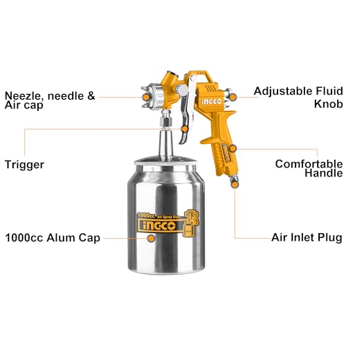 Ingco Air Spray Gun 1000ml ASG3101-NEW - Image 3