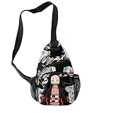 HANDAFA Unisex Manga Single Shoulder Daypack Cosplay Backpack Anime Demon Slayer Sling Backpack(Nezuko Hua)