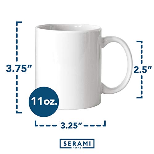 Serami White Ceramic Classic Coffee Mugs With 11Oz Capacity, Set Of 4 #TOP2