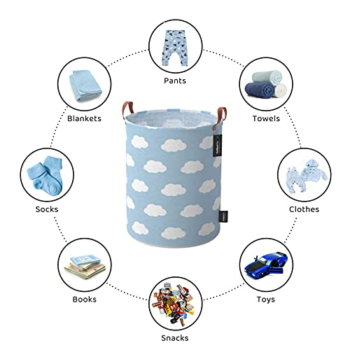 Large Laundry Hamper For Dirty Clothes, Cloths & Towels | Tall, Big Basket For Extra Loads | Xl Size, Sturdy, Collapsible, Portable & Waterproof | Cute, Modern | Kids, Nursery, Girls, Baby (2 Baskets) #TOP3