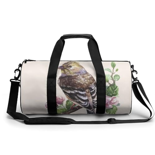 Sac de voyage oiseau et fleur 45cm résistant pour la randonnée