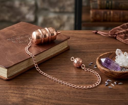 Image of Egyptian Designer Openable Copper Pendulum for Reiki Healing, Dowsing & Chakra Balancing - Dionysus Style Divination & Meditation Tool