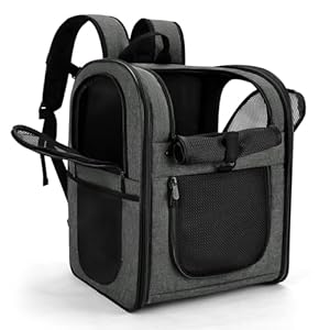 Apollo Walker Sac Transport Chat Chien pour Petits et Grands Chiens et Chats Sac à Dos en Maille Respirante pour Animaux de Compagnie la randonnée – Gris