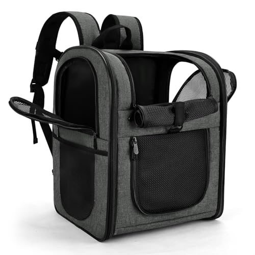 Apollo Walker Pet Carrier Backpack for 4-18lb Cats and Dogs, Puppies, Safety Features and Cushion Back Support | for Travel, Hiking, Outdoor Use (Gray) by apollo walker - Used condition - US$28.31