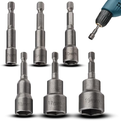 TXXATX Sechskant Bit Set 6-tlg Magnet Steckschlüssel 7-19 mm...