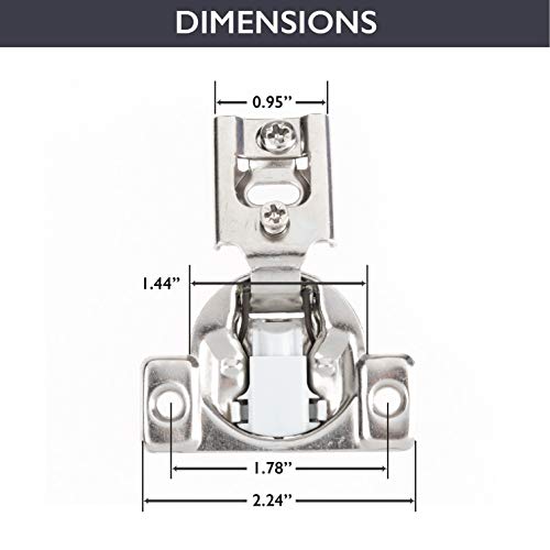 Ilyapa Soft Close Cabinet Hinge 50 Pack, Satin Nickel - 1/2 Inch Face Frame Concealed Kitchen Cabinet Door Hinges Hardware #TOP1