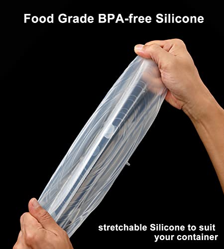 Jamgozoo Silicone Stretch Lids 12 Pack: Reusable Silicone Lids For Bowls And Food Covers, 6 Different Sizes Silicone Bowl Covers To Meet Most Containers,Dishwasher & Freezer Safe #TOP2