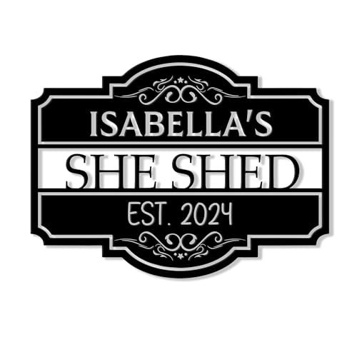 Personalized She Shed Metal Sign, She Shed Hanging Sign Outdoor