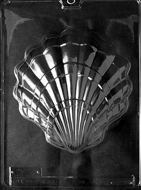 Cybrtrayd Large Shell Chocolate Candy Mold with Exclusive Cybrtrayd Copyrighted Chocolate Molding Instructions