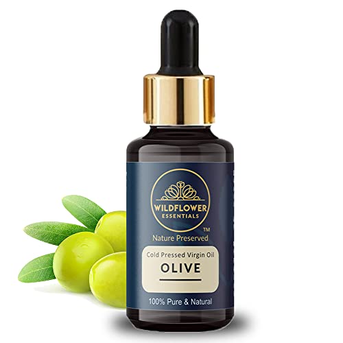 Image of Olive Oil Cold Pressed Virgin Carrier Oil For Face Glow, Hair Growth, Skin Health, Body massage, Acne, Makeup Remover, Lips, Nails (30 ML)