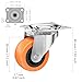 1.5 Inch Casters, ASHGOOB Caster Wheels/Casters Set of 8, 360° Swivel Universal Plate Caster Wheels for Storage Box/Small Furniture/Kitchen Appliances, Orange Polyurethane (PU) Castors (8 Pack)